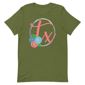 Round Floral TX Bella Canvas Unisex t-shirt