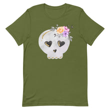 Load image into Gallery viewer, Floral Skull Bella Canvas Unisex t-shirt
