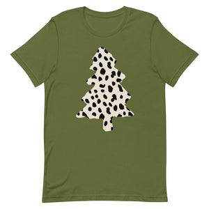 Dalmation Print Christmas Tree Unisex t-shirt