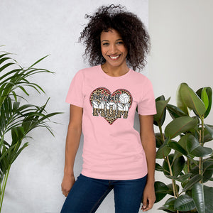 Volleyball Mom Leopard Heart Bella Canvas Unisex t-shirt