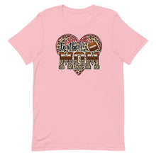 Load image into Gallery viewer, Football Mom Leopard Heart Bella Canvas Unisex t-shirt
