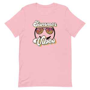 Summer Vibes Smiley Face Sunglasses Bella Canvas Unisex t-shirt