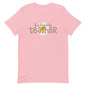 Kindergarten Teacher Leopard Floral Bella Canvas Unisex t-shirt