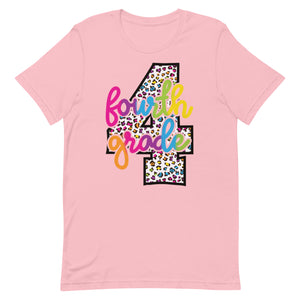 Fourth Grade Colorful Leopard Bella Canvas Unisex t-shirt