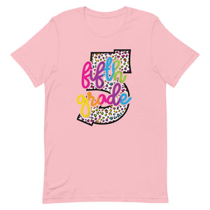 Fifth Grade Colorful Leopard Bella Canvas  Unisex t-shirt