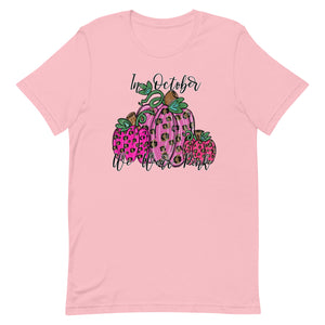 In October we wear Pink Pumpkins Unisex t-shirt