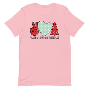 Peace Love Christmas Bella Canvas Unisex t-shirt