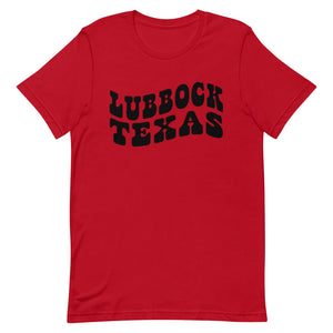 Lubbock Texas Retro Font Bella Canvas Unisex t-shirt