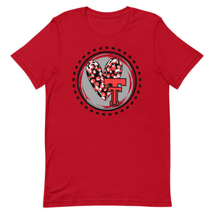 Leopard Texas Tech Heart Bella Canvas Unisex t-shirt