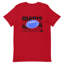 Load image into Gallery viewer, Football Mama Blue Football Bella Canvas Unisex t-shirt
