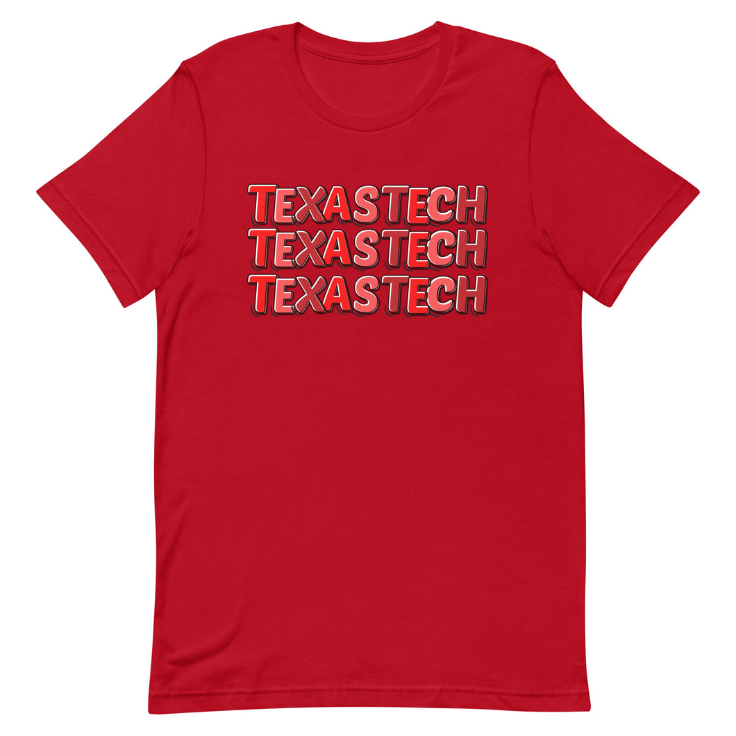 Texas Tech Bubble Letters Bella Canvas Unisex t-shirt