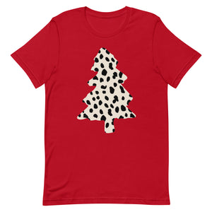 Dalmation Print Christmas Tree Unisex t-shirt