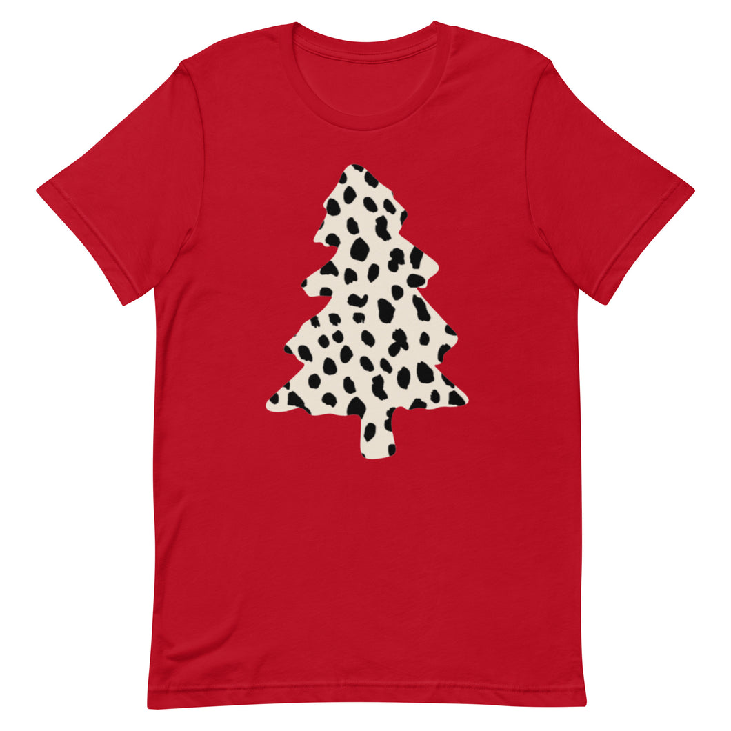 Dalmation Print Christmas Tree Unisex t-shirt