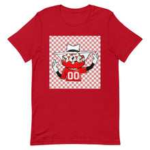 Load image into Gallery viewer, Raider Red Checkered Bella Unisex t-shirt
