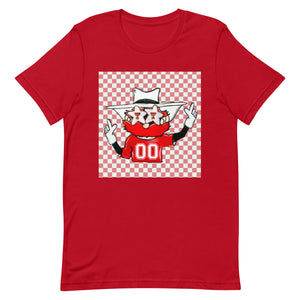 Raider Red Checkered Bella Unisex t-shirt