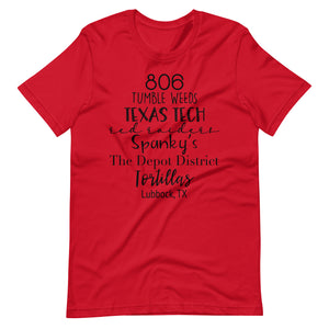 806 Lubbock Tx Bella Canvas Unisex t-shirt