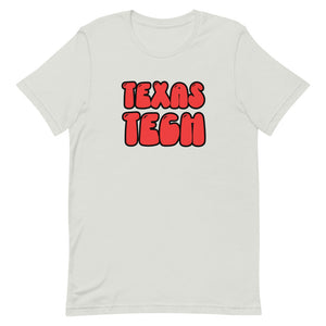 Texas Tech Retro Bubble Letters Bella Canvas Short-sleeve unisex t-shirt