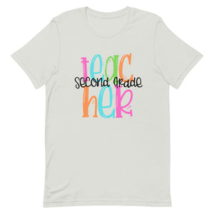 Second Grade Colorful Bella Canvas Unisex t-shirt