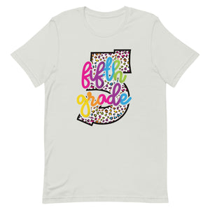 Fifth Grade Colorful Leopard Bella Canvas  Unisex t-shirt