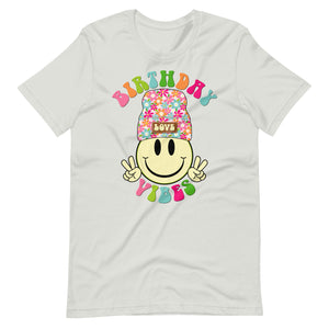 Smiley Birthday Vibes Bella Canvas Unisex t-shirt