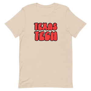 Texas Tech Retro Bubble Letters Bella Canvas Short-sleeve unisex t-shirt