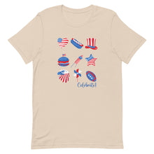 Load image into Gallery viewer, Celebrate Fourth of July Nine Images Bella Canvas Unisex t-shirt
