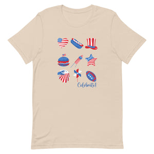 Celebrate Fourth of July Nine Images Bella Canvas Unisex t-shirt