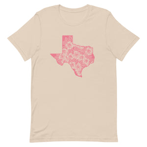 Pink Floral Texas Bella Canvas Unisex t-shirt