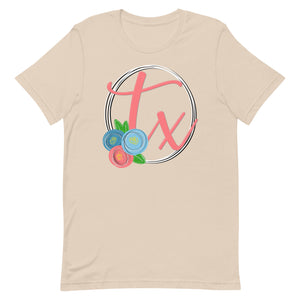 Round Floral TX Bella Canvas Unisex t-shirt