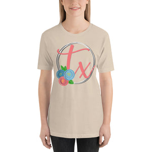 Round Floral TX Bella Canvas Unisex t-shirt