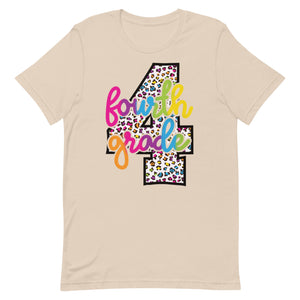 Fourth Grade Colorful Leopard Bella Canvas Unisex t-shirt