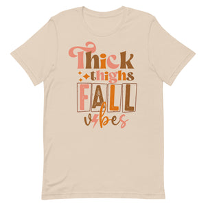 Thick Thighs and Fall Vibes Bella Canvas Unisex t-shirt