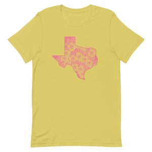 Pink Floral Texas Bella Canvas Unisex t-shirt