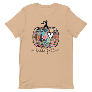 Hello Fall Pretty Pumpkin Unisex t-shirt