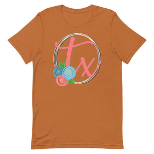 Round Floral TX Bella Canvas Unisex t-shirt