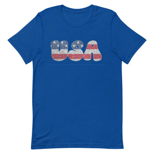 Faux Glitter USA Fourth of July Flag Bella Canvas Short-sleeve unisex t-shirt