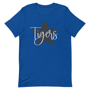 Black Distressed Tigers Star Bella Canvas Unisex t-shirt