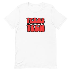 Texas Tech Retro Bubble Letters Bella Canvas Short-sleeve unisex t-shirt
