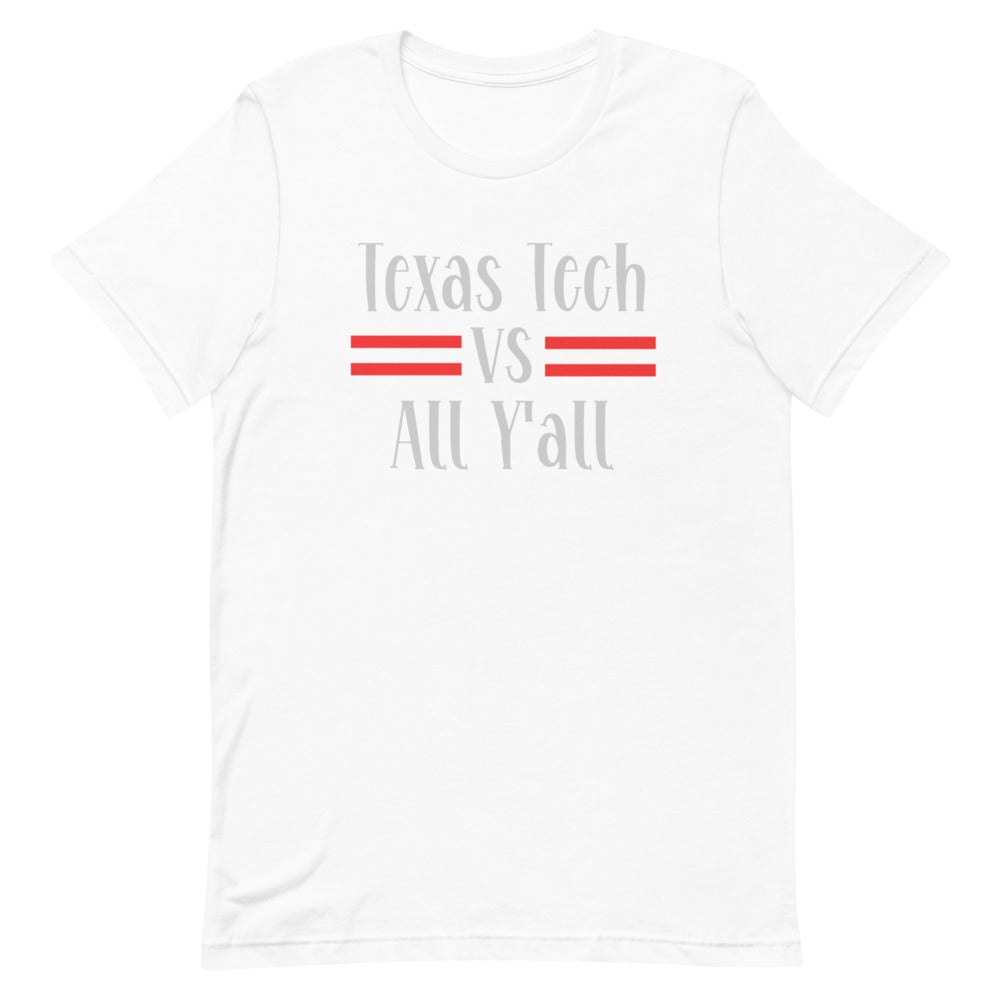 Texas Tech vs All Y'all Bella Canvas Short-sleeve unisex t-shirt