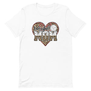 Volleyball Mom Leopard Heart Bella Canvas Unisex t-shirt