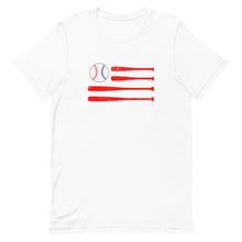Load image into Gallery viewer, Baseball Bat American Flag Bella Canvas Unisex t-shirt
