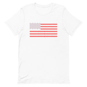 Baseball Laces American Flag Unisex t-shirt