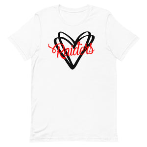 Raiders Double Heart Bella Canvas Unisex t-shirt