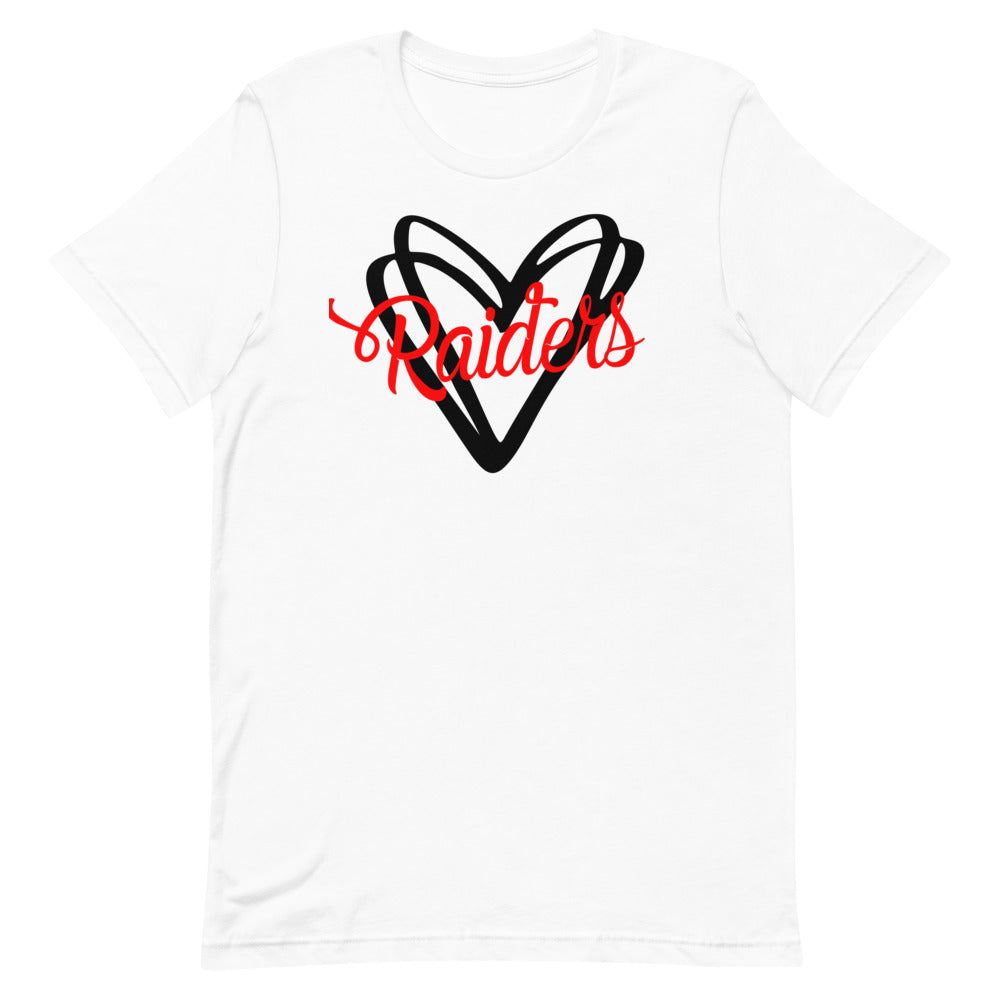 Raiders Double Heart Bella Canvas Unisex t-shirt