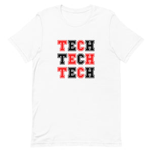 Tech Varsity Red and Black Bella Canvas Unisex t-shirt