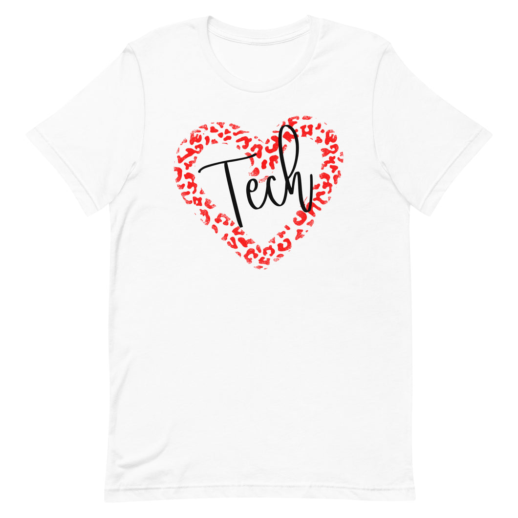 Texas Tech Leopard Heart Bella Canvas Unisex t-shirt