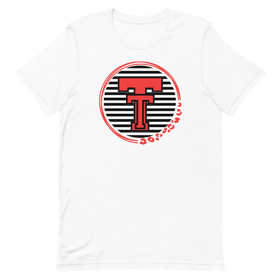 Stripe Texas Tech Logo Bella Canvas Unisex t-shirt