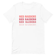 Load image into Gallery viewer, Multi Color Red Raiders Text Bella Canvas Unisex t-shirt
