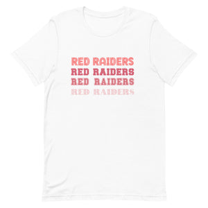 Multi Color Red Raiders Text Bella Canvas Unisex t-shirt