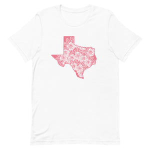 Pink Floral Texas Bella Canvas Unisex t-shirt